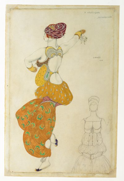 Costume Design for One of the Three Odalisques for Scheherazade by Leon Bakst